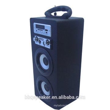 Prix ​​usine Audio Musique Mini Portable En Bois 10 W Microphone Karaoké Sans Fil En Bois Haut-Parleur